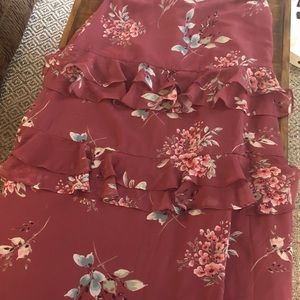 LC Lauren Conrad Floral Maxi Skirt